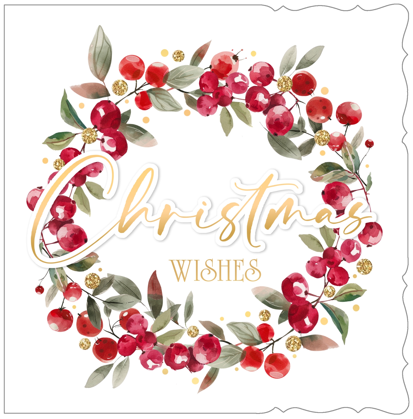 BOXED CARDS,Premium,Winter Wreath Square 10`s [Splittable]