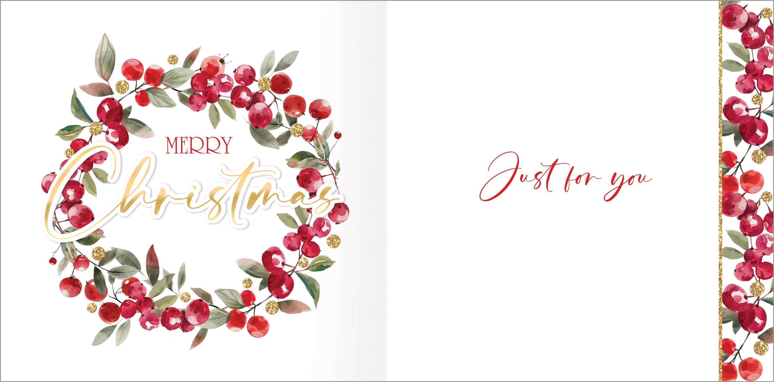 BOXED CARDS,Premium,Winter Wreath Square 10`s [Splittable]
