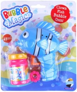 BUBBLE GUN,Clown Fish Auto Friction with Bubbles 2 Assorted I/cd [Splittable]