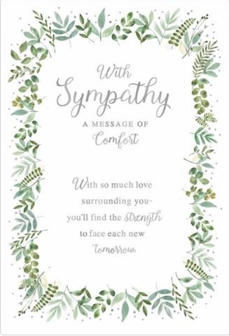 SYMPATHY CARDS, Text & Foliage [Packs Only]