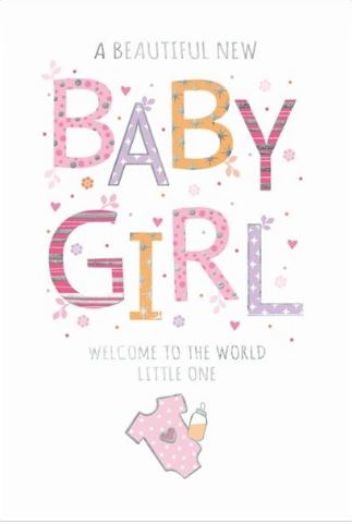 GREETING CARDS,Baby Girl Text With Textures [Packs Only]