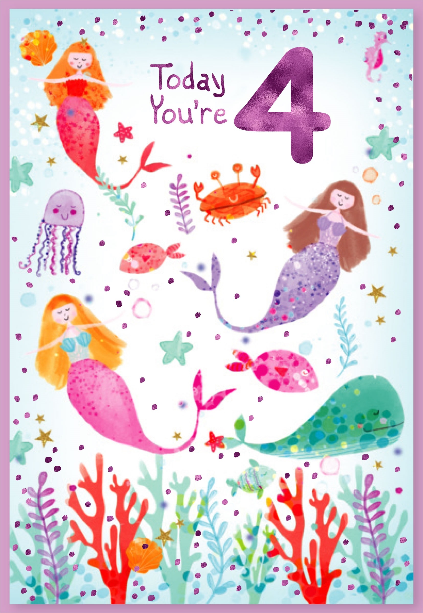 AGE 4 CARDS,Female Mermaids & Sealife [Packs Only]