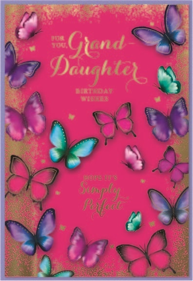 BIRTHDAY CARDS,Granddaughter 6`s Butterflies
