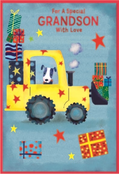 BIRTHDAY CARDS,Grandson 6`s Dog & Digger
