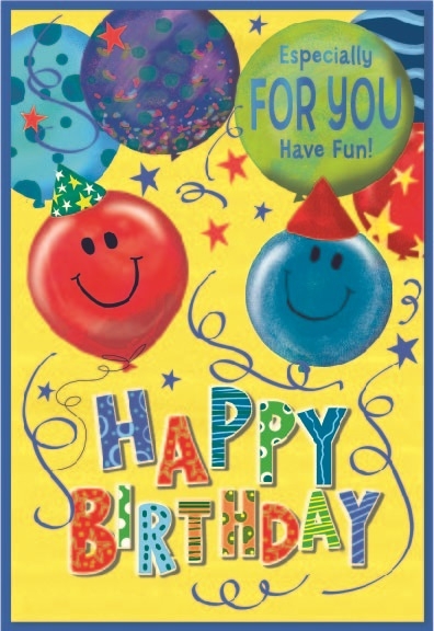 BIRTHDAY CARDS,Open 6`s Balloons