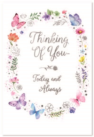 THINKING OF YOU CARDS,6`s Butterflies & Wild Flowers