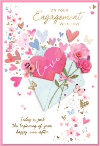 ENGAGEMENT CARDS,6`s Hearts & Roses