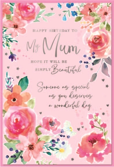 BIRTHDAY CARDS,Mum 6`s Floral