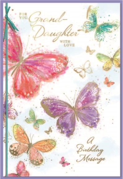 BIRTHDAY CARDS,Granddaughter 6`s Butterflies