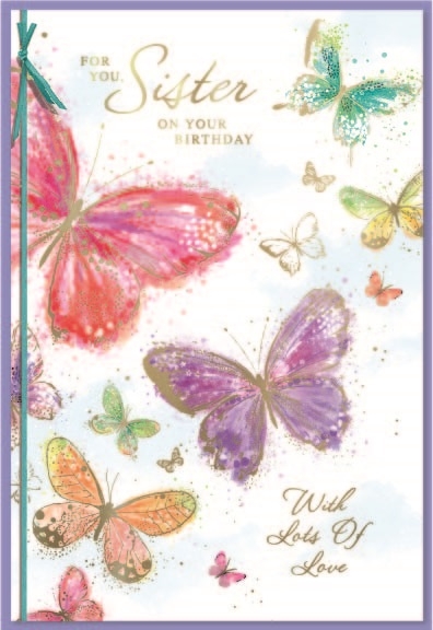 BIRTHDAY CARDS,Sister 6`s Butterflies