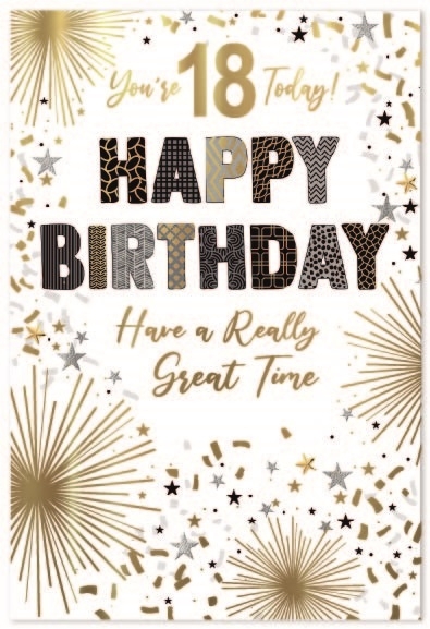 AGE 18 CARDS,Male 6`s Ticker Tape