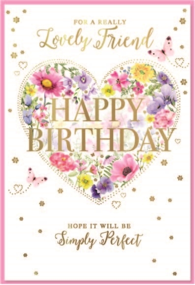 LOVELY FRIEND CARDS,Female 6`s Floral Heart