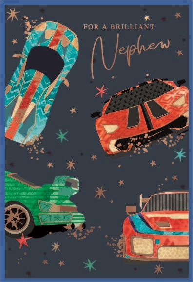 BIRTHDAY CARDS,Nephew 6`s Sports Cars