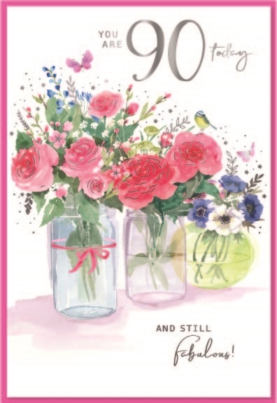 AGE 90 CARDS,Female 6`s Floral Vases