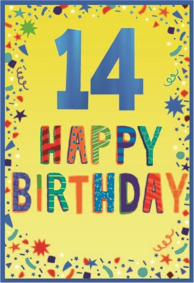 AGE 14 CARDS,Male 6`s Assorted Shapes