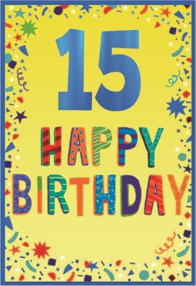 AGE 15 CARDS,Male 6`s Assorted Shapes