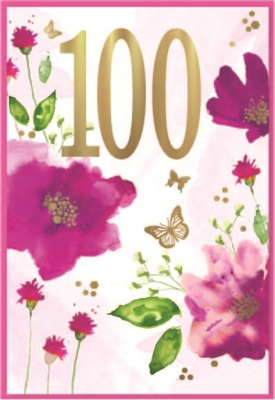 AGE 100 CARDS,Female 6`s Flowers & Butterflies