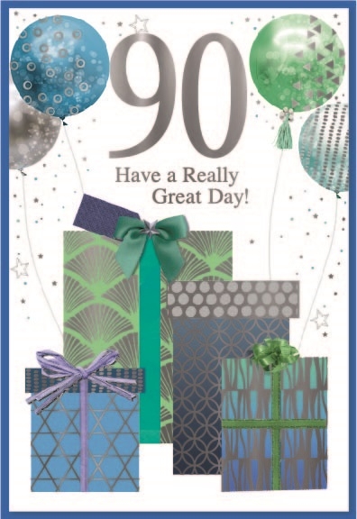 AGE 90 CARDS,Male 6`s Presents & Balloons