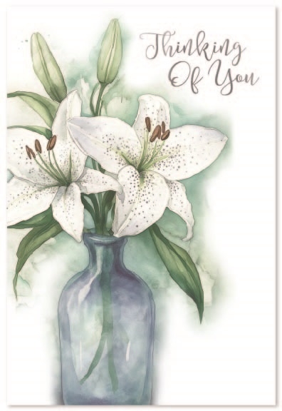 THINKING OF YOU CARDS,6`s Lilies in Vase