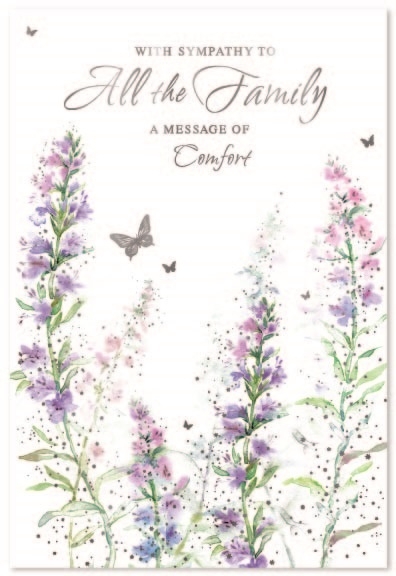 SYMPATHY CARDS,To All The Family Wild Flowers [Packs Only]