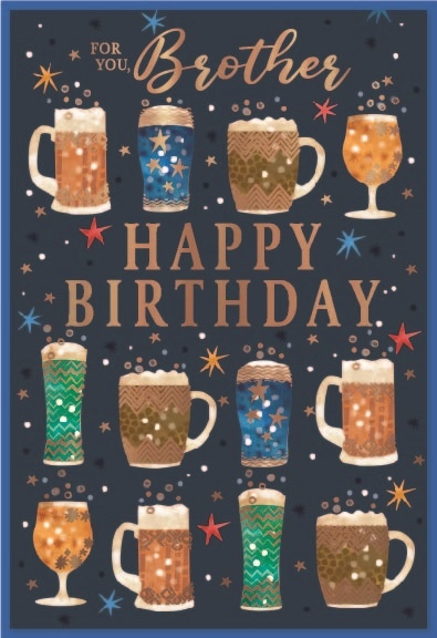 BIRTHDAY CARDS,Brother 6`s Beer Glasses