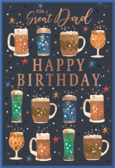 BIRTHDAY CARDS,Dad 6`s Beer Glasses