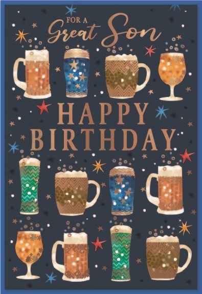 BIRTHDAY CARDS,Son 6`s Beer Glasses