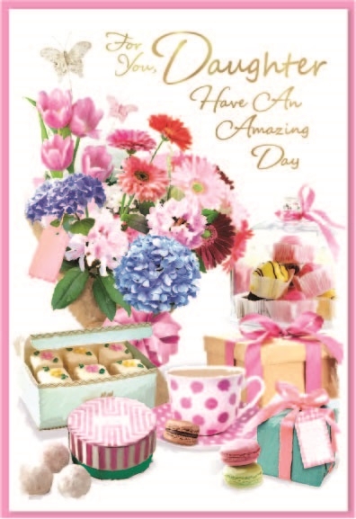 BIRTHDAY CARDS,Daughter 6`s Floral Afternoon Tea