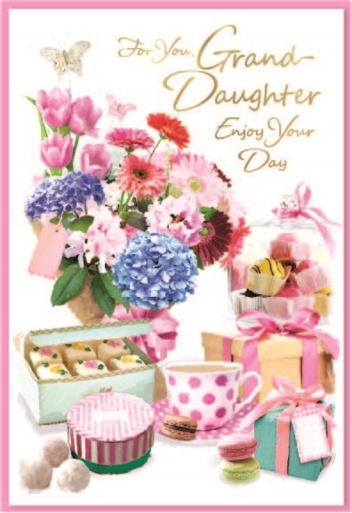 BIRTHDAY CARDS,Granddaughter 6`s Floral Afternoon Tea