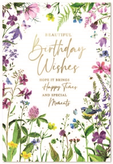 BIRTHDAY CARDS,Open 6`s Wild Flowers