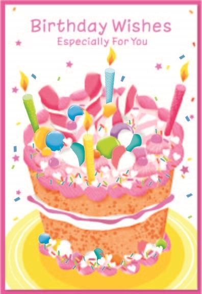 BIRTHDAY CARDS,Open 6`s Birthday Cake