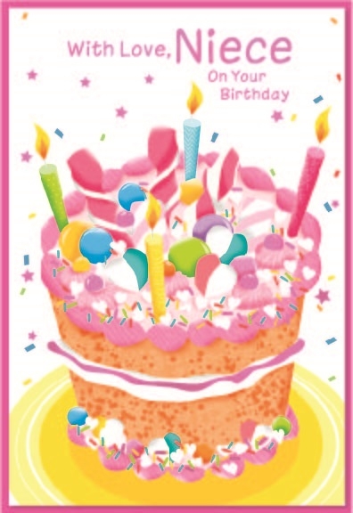BIRTHDAY CARDS,Niece 6`s Birthday Cake