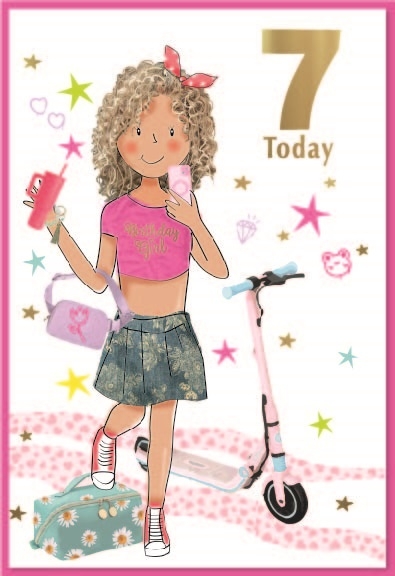 AGE 7 CARDS,Female 6`s Fashion & Scooter