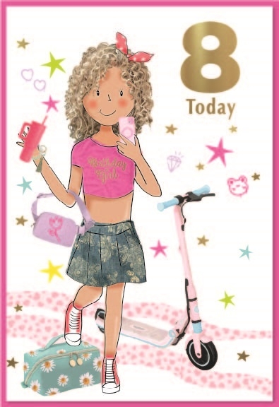 AGE 8 CARDS,Female 6`s Fashion & Scooter