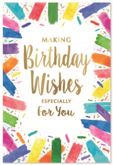 BIRTHDAY CARDS,Open 6`s Coloured Stripes