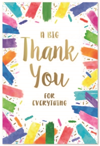 THANK YOU CARDS, Coloured Stripes [Packs Only]