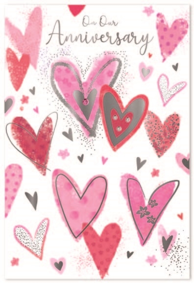 ANNIVERSARY CARDS,Our 6`s Pink Hearts