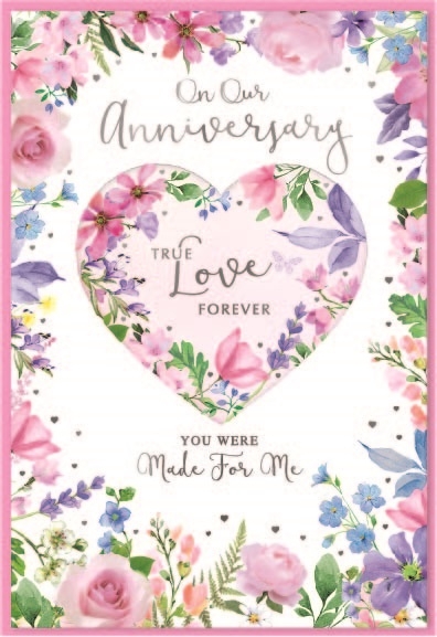 ANNIVERSARY CARDS,Our 6`s Floral Heart