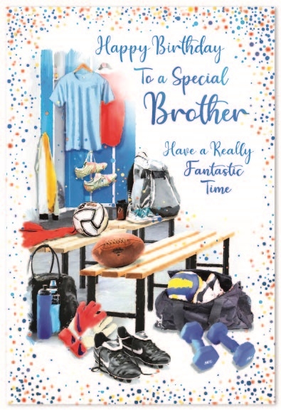 BIRTHDAY CARDS,Brother 6`s Gym Locker Multi Sports