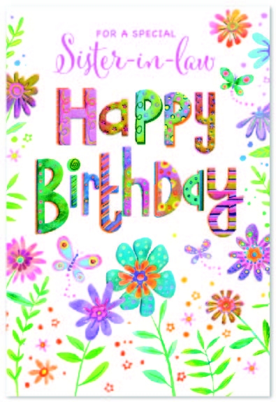 BIRTHDAY CARDS,Sister In Law Floral Butterflies [Packs Only]