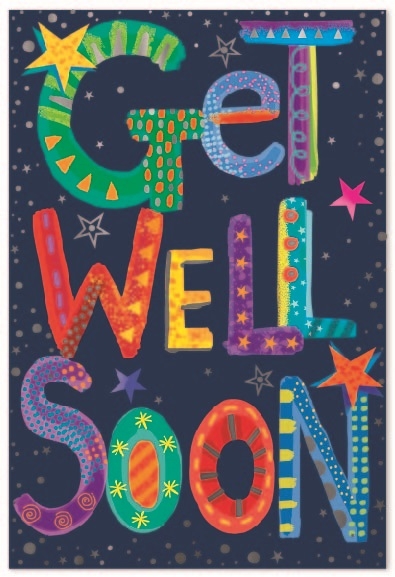 GET WELL CARDS,Male 6`s Text & Stars