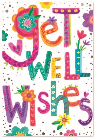 GET WELL CARDS,Female 6`s Text & Flowers
