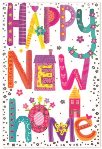 NEW HOME CARDS,6`s Text & Flowers