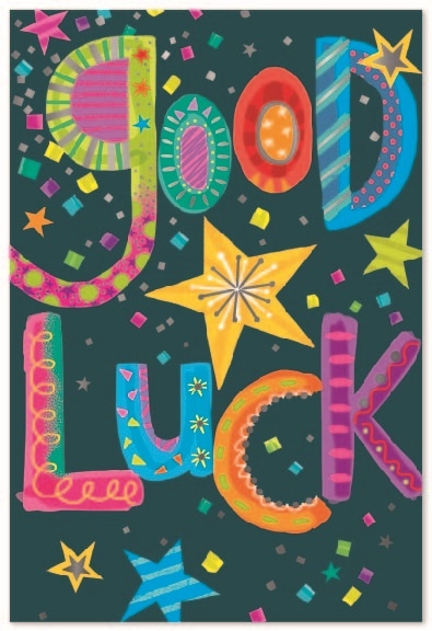 GOOD LUCK CARDS,6`s Text & Stars