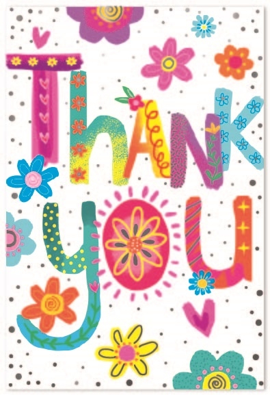 THANK YOU CARDS,6`s Text & Hearts