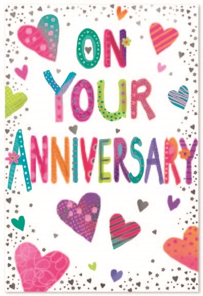 ANNIVERSARY CARDS,Your 6`s Text & Hearts
