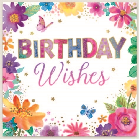 BIRTHDAY CARDS,Open 6`s Floral Butterflies
