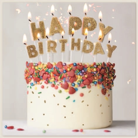 BIRTHDAY CARDS,Open 6`s Birthday Cake & Candles