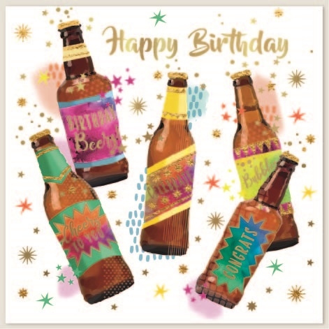 BIRTHDAY CARDS,Open 6`s Beer Bottles