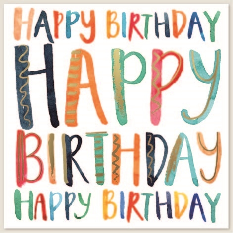 BIRTHDAY CARDS,Open 6`s Multi Coloured Text